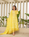 Yellow Maslin Bandhej Suit Set