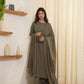 Sage Olive Schiffli  Straight Suit Set