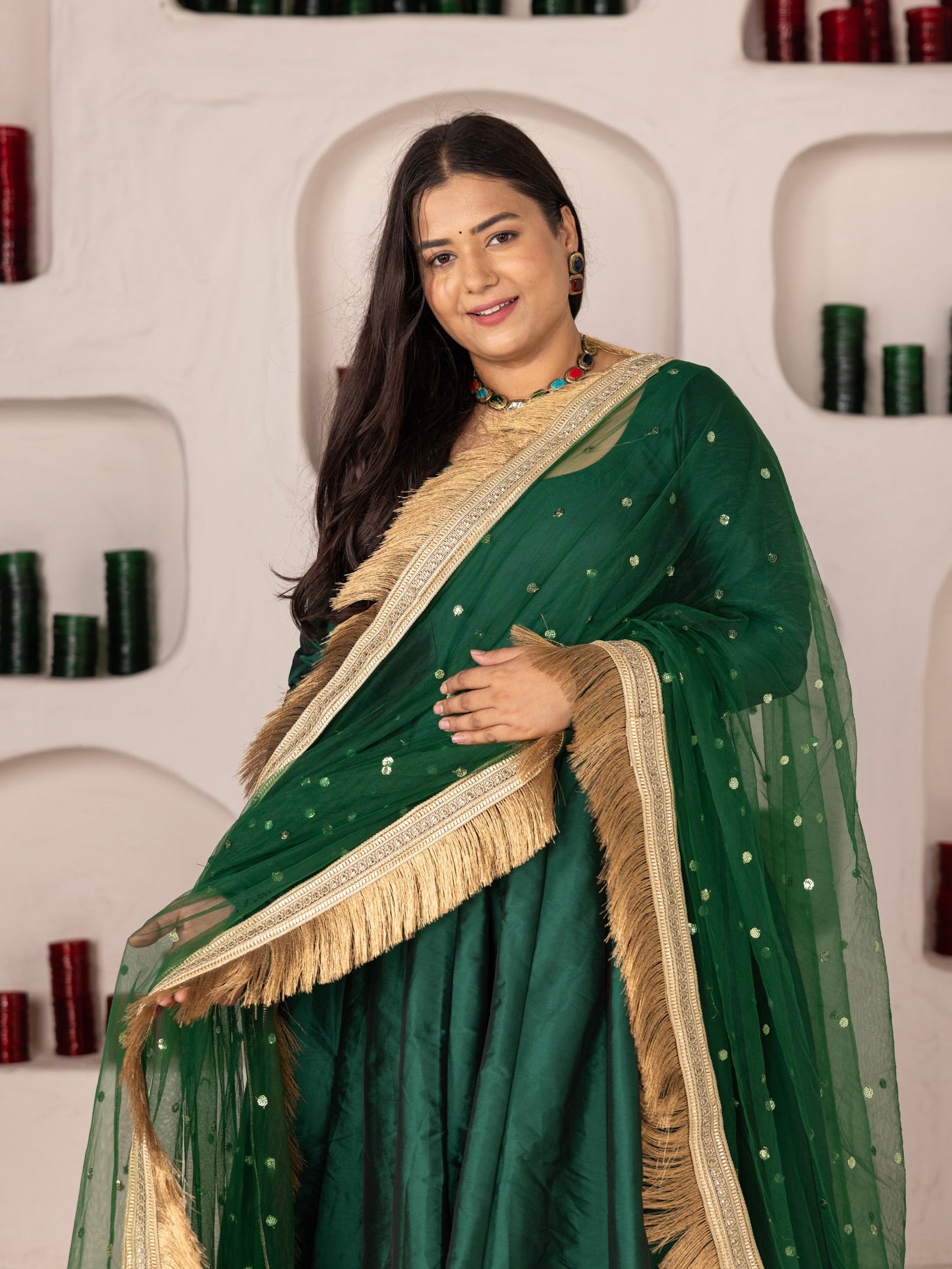 Hara Anarkali Set