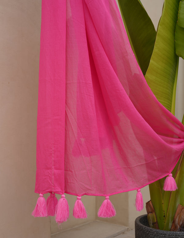 Zeena Pink Cotton Suit  Set