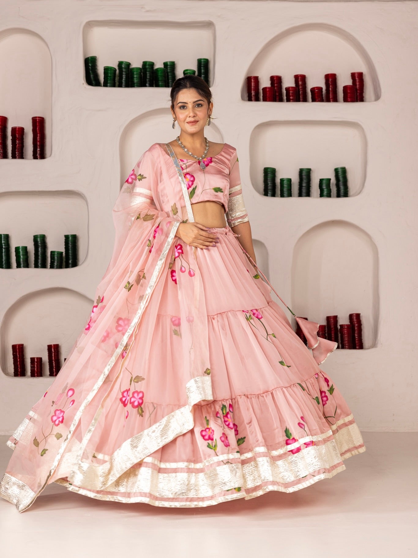 Zoka Handpaint Lehenga Set