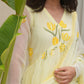 Periwinkle Yellow Chiffon Handpaint Suit Set