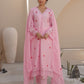 TULIP PINK CHANDERI EMBROIDERED SUIT SET