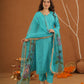 Mayaaz Sky Chanderi With Handpaint Dupatta