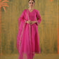 Roohani Pink Chanderi Floral Cutwork Suit Set