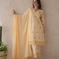 Rosabelle yellow rose embroidery cotton suit set