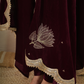 Zehra Wine Velvet Kurta With Pant & Dupatta