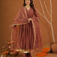 Zariya Brown Chanderi Gota Suit Set