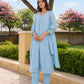 Bluebell Floral Aari Work Chanderi Kurta Set