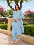 Bluebell Floral Aari Work Chanderi Kurta Set