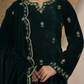 Aamira Deep Green Velvet Kurta With Pants & Dupatta