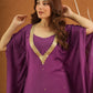 Kohinoor Purple Maslin Aari Kaftan Set
