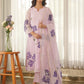 Light Lilac Hand Paint Soft Organza Suit Set