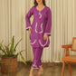 Royal Plum Muslin Co-ord Set