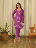 Royal Plum Muslin Co-ord Set