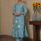 JANICA SKY CHANDERI HANDPAINT SUIT SET