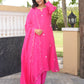 Pink Daisy Chanderi A-Line Kurta Set