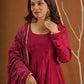 Hoor Pink Silk Anarkali Set With Bandhej Dupatta