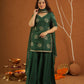 Tarannum Green Muslin Zariwork Sharara Set