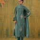 Rani Zoya Green Embroidered Silk Suit Set
