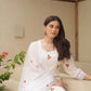 Shy White Embroidered Crushed Cotton Suit Set