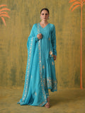Rani Sitaara Teal Blue Gotta Patti Angrakha Set