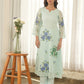 Mint Blossom Handpainted Organza Suit Set