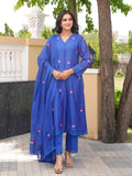 Tulip Tale Royal Blue Chanderi Kurta Set