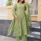 Pista Chanderi Floral Embroidered Kurta Set