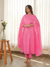 Pink Noor Aari Embroidered Chanderi Suit Set