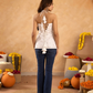 White Mirrorwork Chikan Short Kurti