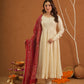 Roohi Off White Chanderi Set With Bandhej Dupatta