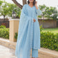 Bluebell Floral Aari Work Chanderi Kurta Set