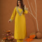 Sheeshmahal Yellow Chanderi Mirrorwork Suit Set