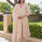 Beige Floral Hand Embroidered Chanderi Kurta Set