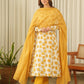 Sunlit Mustard Cotton Print Suit Set