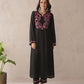 Indiflora black embroidery maslin kurta set