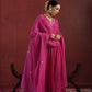 CHAAND PINK CRUSH COTTON AARIWORK SUIT SET
