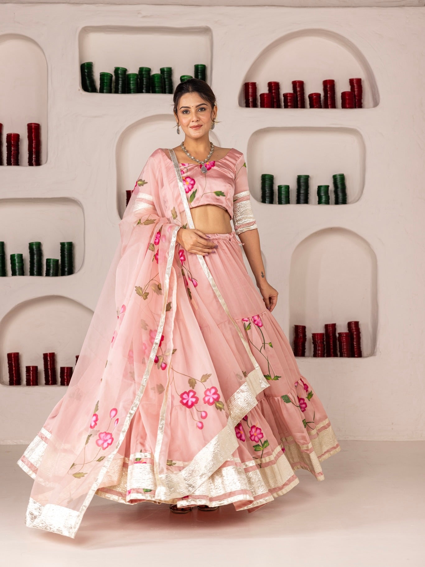 Zoka Handpaint Lehenga Set