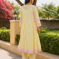 Pastel Yellow Chanderi Lace Work Kurta Set
