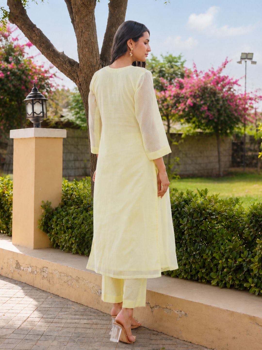 Yellow Marigold Handwork Doria Kurta Set