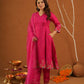 Sunehri Pink Silk Aariwork Suit Set