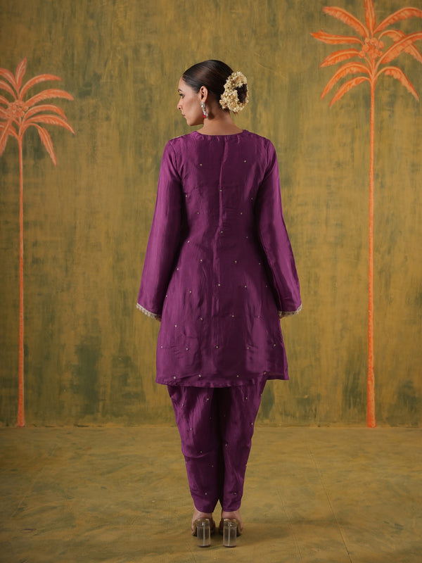 Rani Lavanya Embroidered Silk Dhoti Set