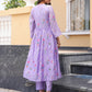 Lavender Daisy Chanderi Angrakha Kurta Set
