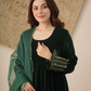 Aarin Emerald Green Velvet Kurta With Pant & Organza Dupatta
