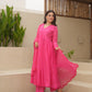 Pink Chanderi Aari Embriodered Suit Set