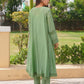 Pista Chanderi Lace Work Kurta Set