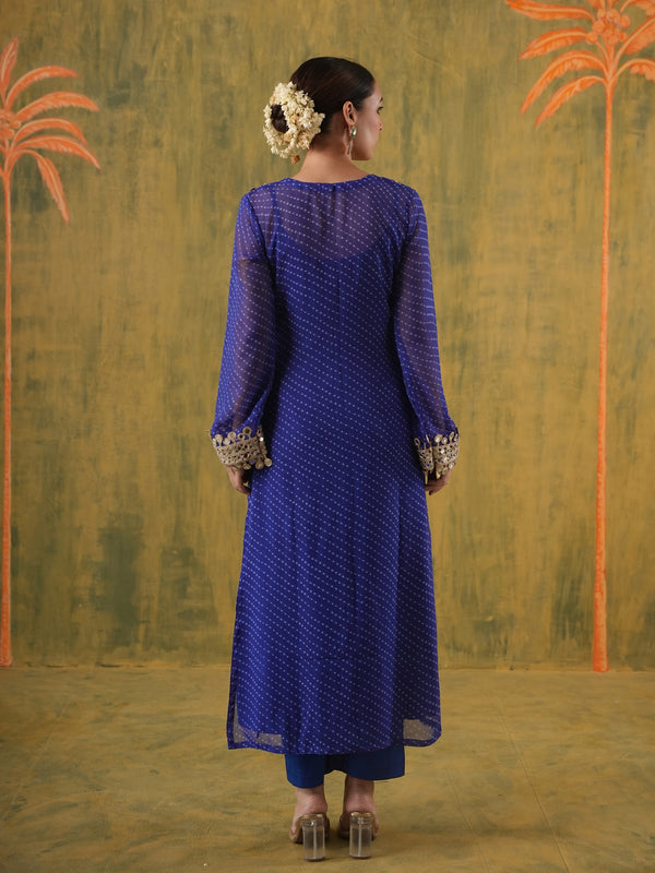 Rani Meher Blue Mirror Suit Set