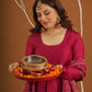 Hoor Pink Silk Anarkali Set With Bandhej Dupatta