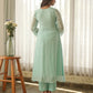 Pastel Mint Hand Paint Soft Organza Suit Set